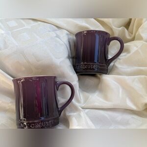 Le Creuset Discontinued Color Cassis 14 Ounce Mugs - set of 2